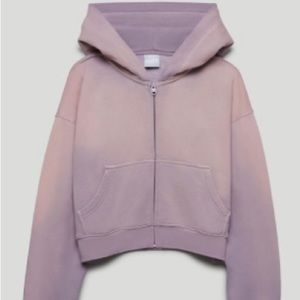 Cozy Fleece Boyfriend Boxy Zip Hoodie - vintage purple look
